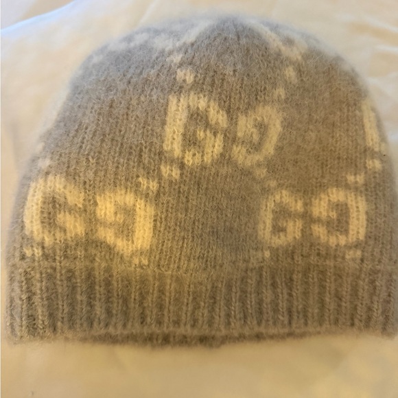 Gucci Accessories - Gucci light gray  and white GG alpaca blend Beanie